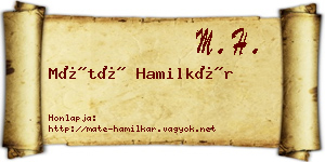 Máté Hamilkár névjegykártya