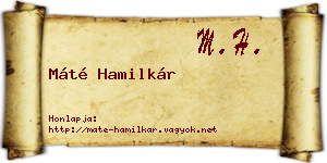 Máté Hamilkár névjegykártya